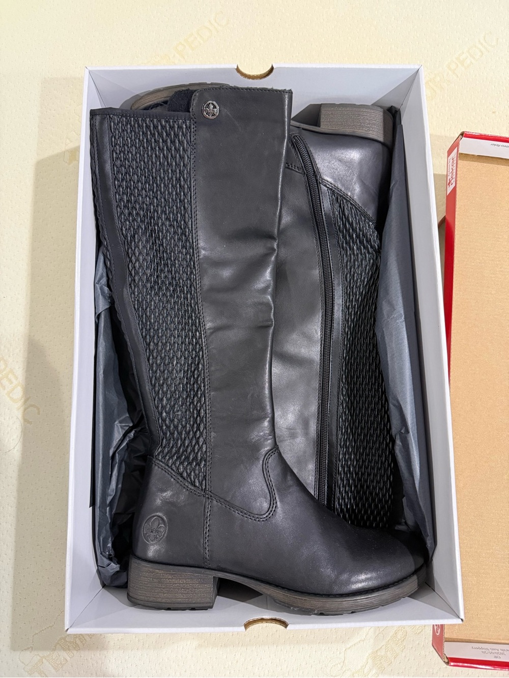 Rieker Black Knee High Riding Boots